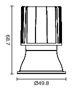 Dimensional drawing Zenkai Deco 350mA LED module: Ø49.8 × 68.7 mm