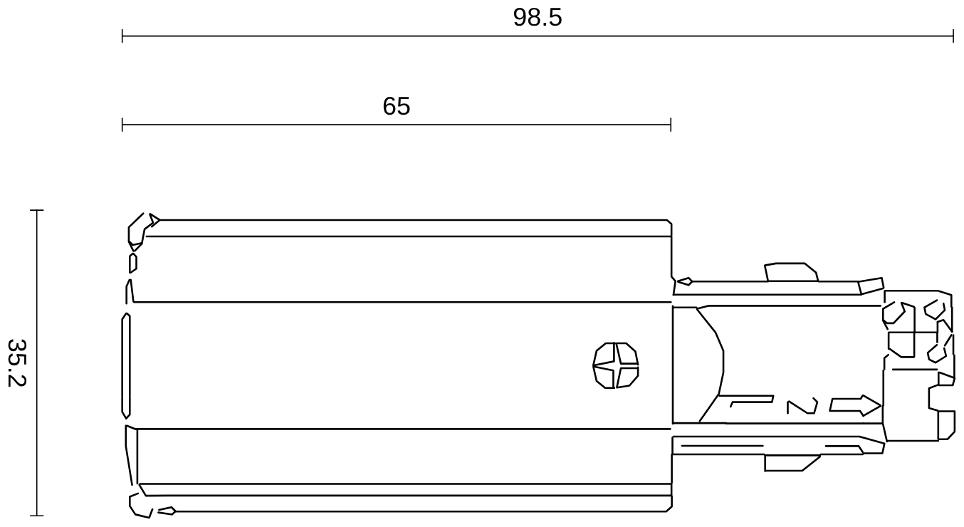 Maßzeichnung A-Track 3-Phasen-Einspeisung