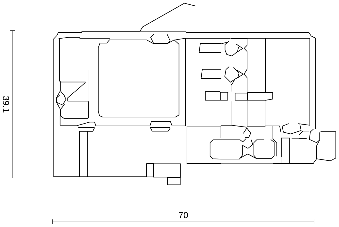 Maßzeichnung A-Track 3-Phasen-Pendeladapter
